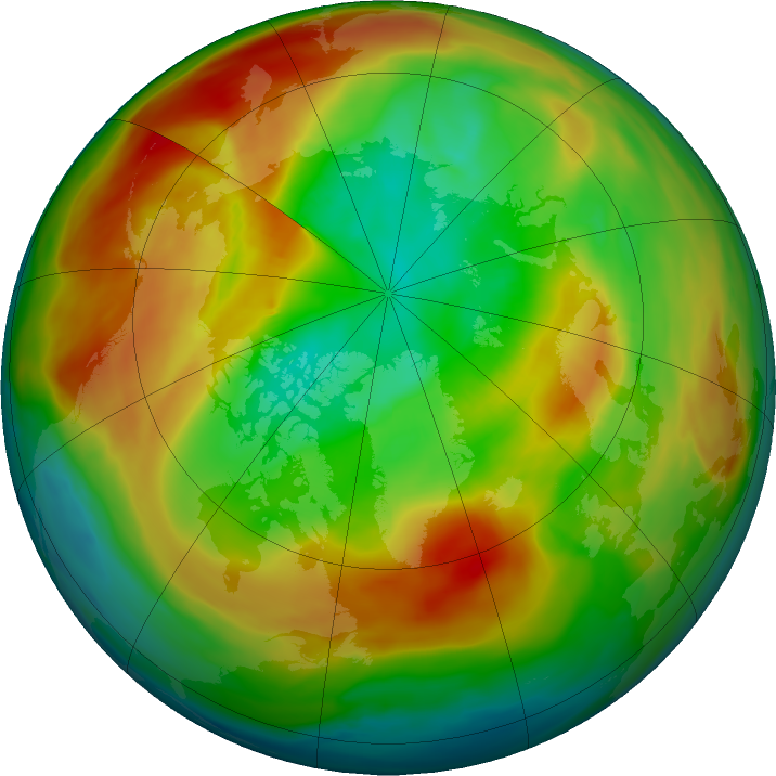 Arctic ozone map for 02 March 2022